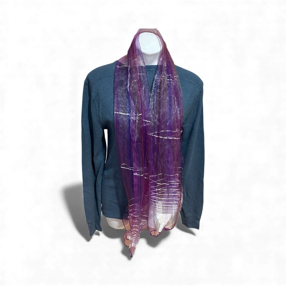 Elegant Purple and White Scarf
